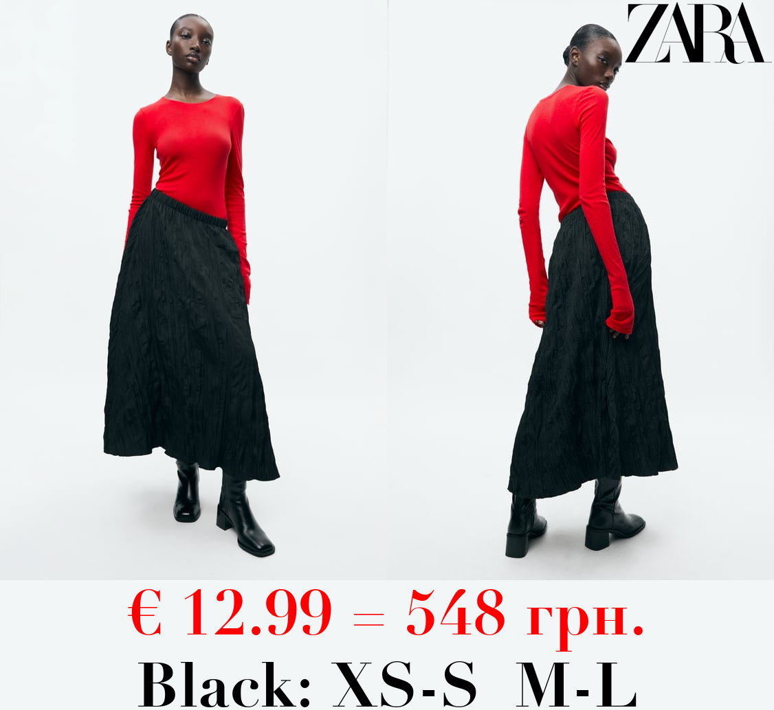 ZW COLLECTION CREASED MIDI SKIRT