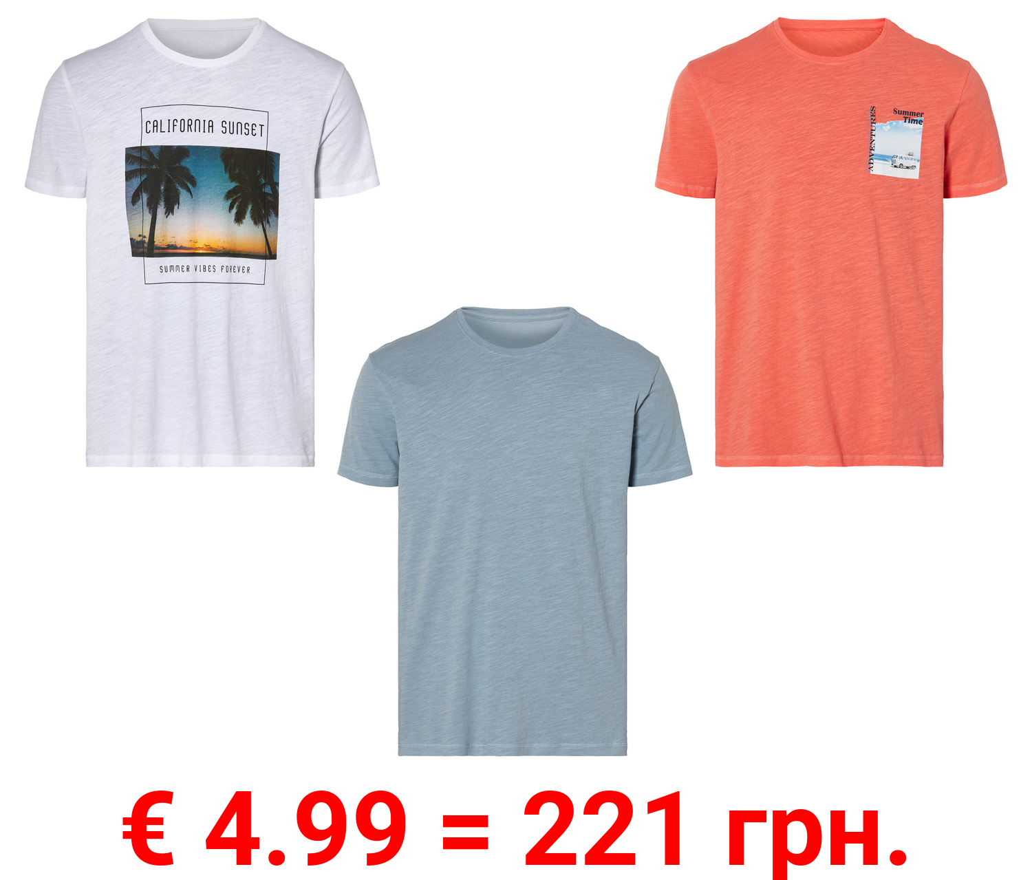 LIVERGY® Herren T-Shirt aus reiner Baumwolle