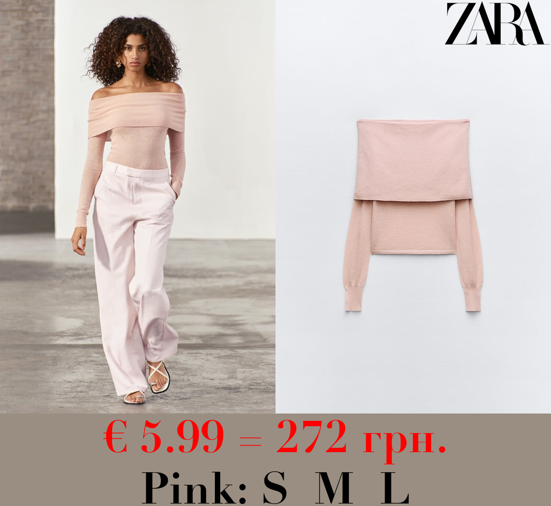 OFF-THE-SHOULDER KNIT TOP