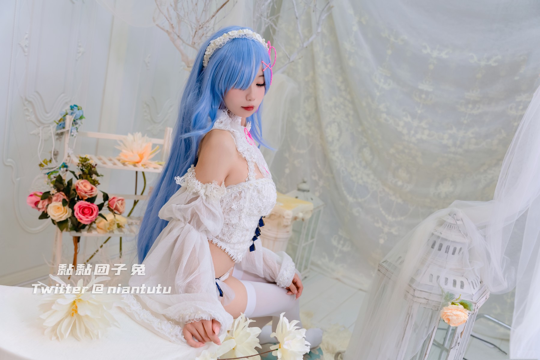 Cosplay 黏黏团子兔 长发蕾姆 13