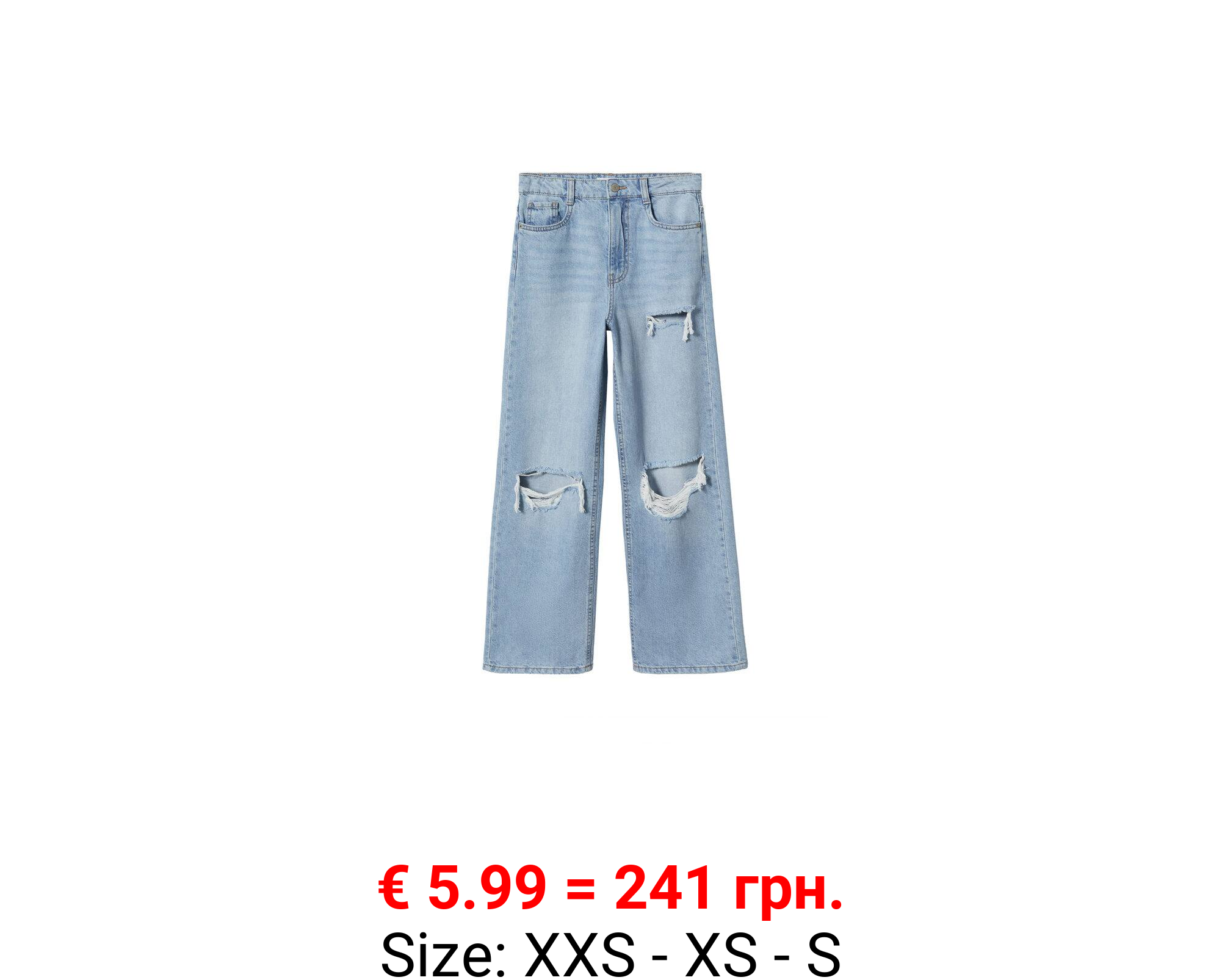 Jeans wideleg rotos decorativos