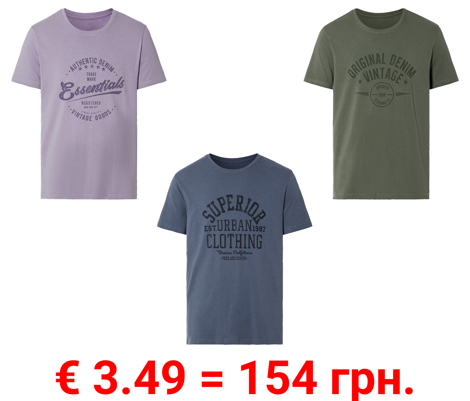 LIVERGY® Herren T-Shirt mit Print aus reiner Baumwolle