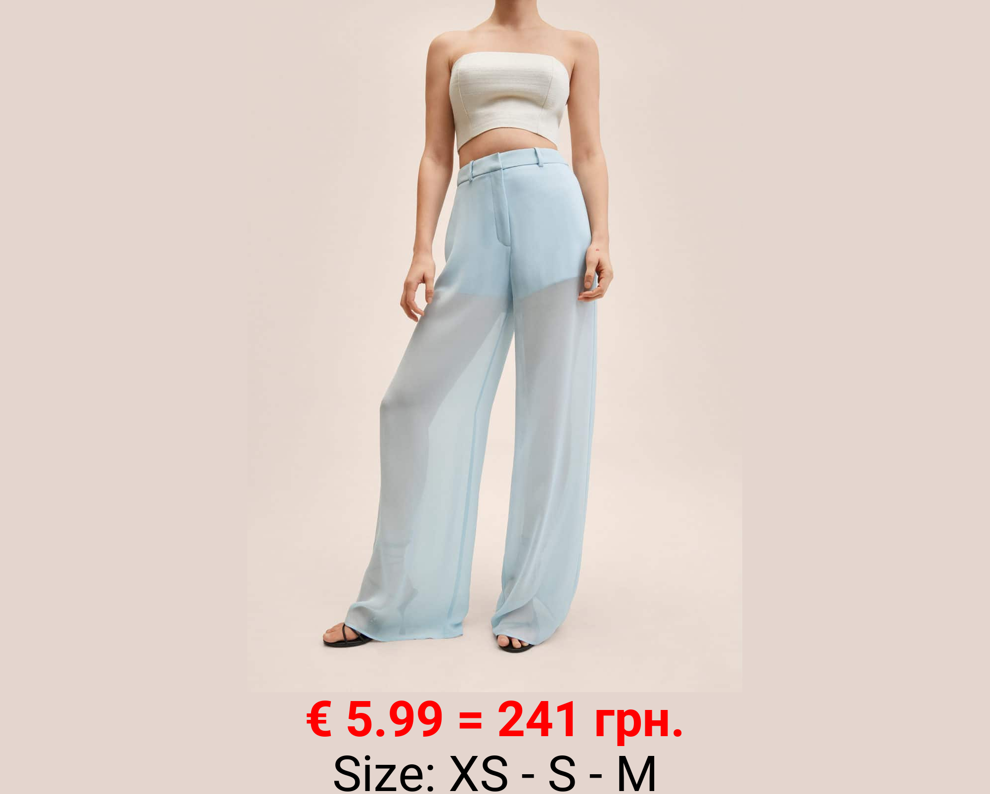 Pantalón recto semitransparente