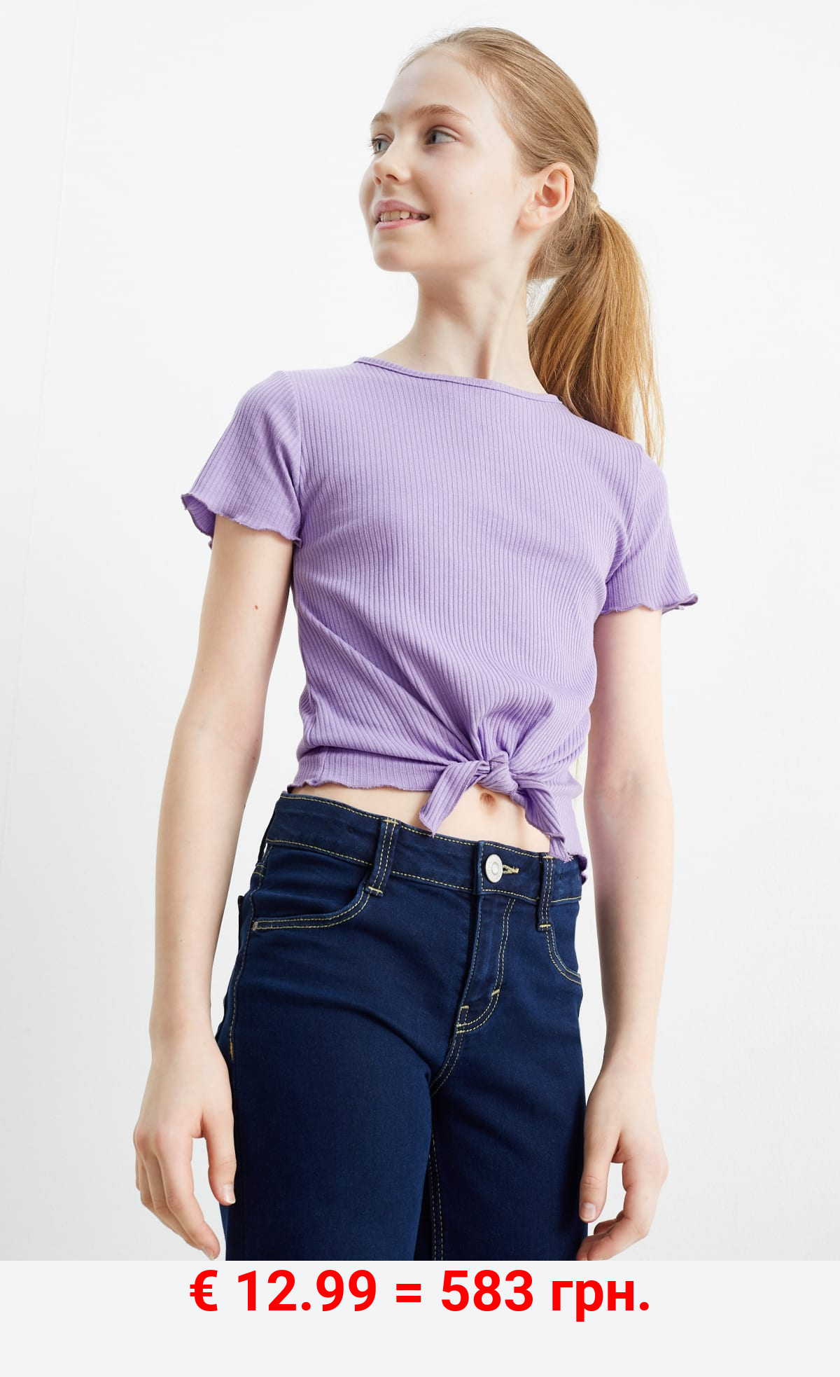 Multipack 3er - Kurzarmshirt mit Knotendetail