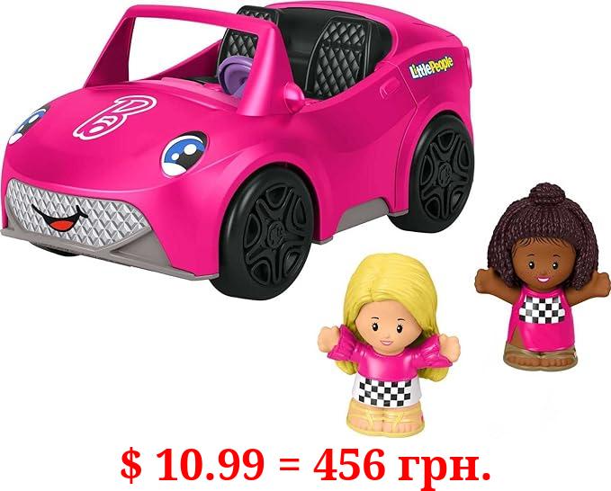Fisher-Price Little People Barbie Toddler Toy Car Convertible with Music Sounds & 2 Figures for Pretend Play Ages 18+ Months