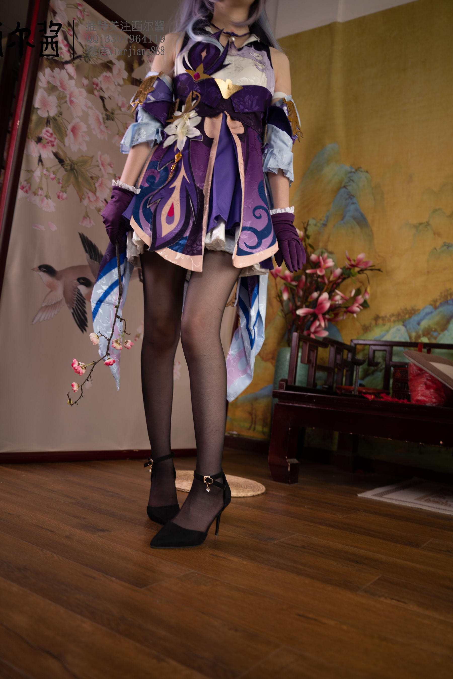 [福利COS]_微博萌妹子西尔酱_-_刻晴腿-写真图集共99P 3