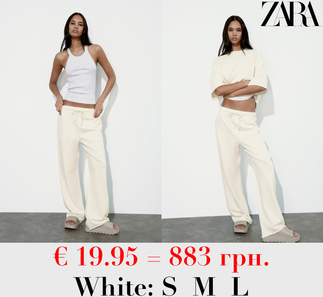 FADED-EFFECT PLUSH JOGGER TROUSERS