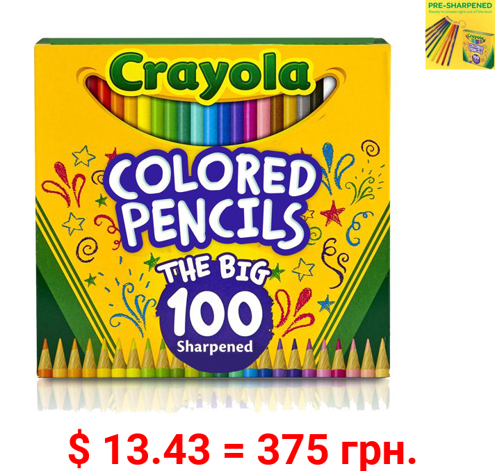 Crayola Colored Pencil Set, Child, Assorted Colors, 100 Count