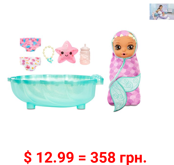 BABY born Surprise Mermaid Surprise – Baby Doll with Purple Towel and 20+ Surprises