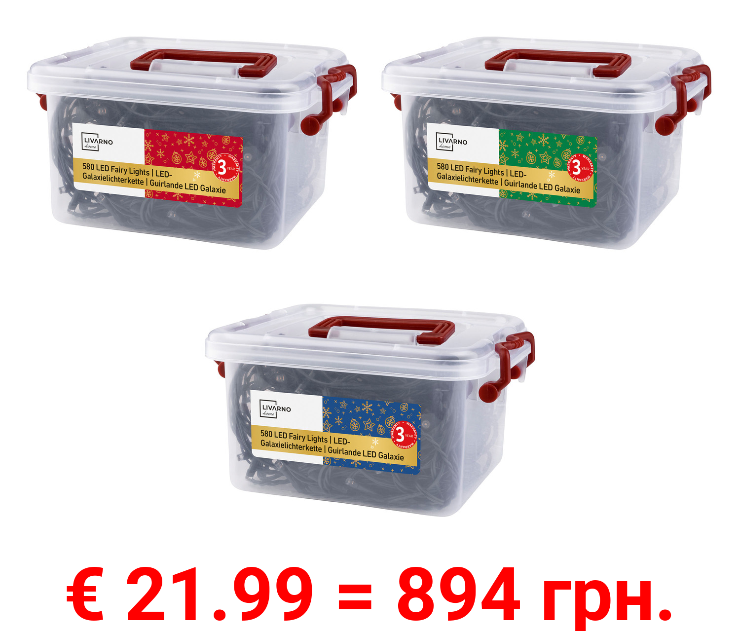 LIVARNO home LED-Galaxielichterkette, 8 Lichteffekte, 580 LEDs