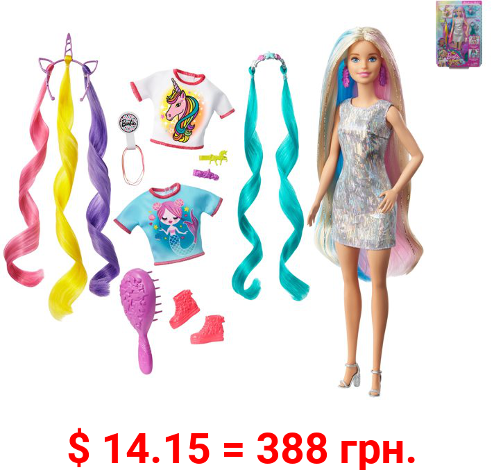 Barbie Fantasy Hair Doll With Mermaid & Unicorn Looks