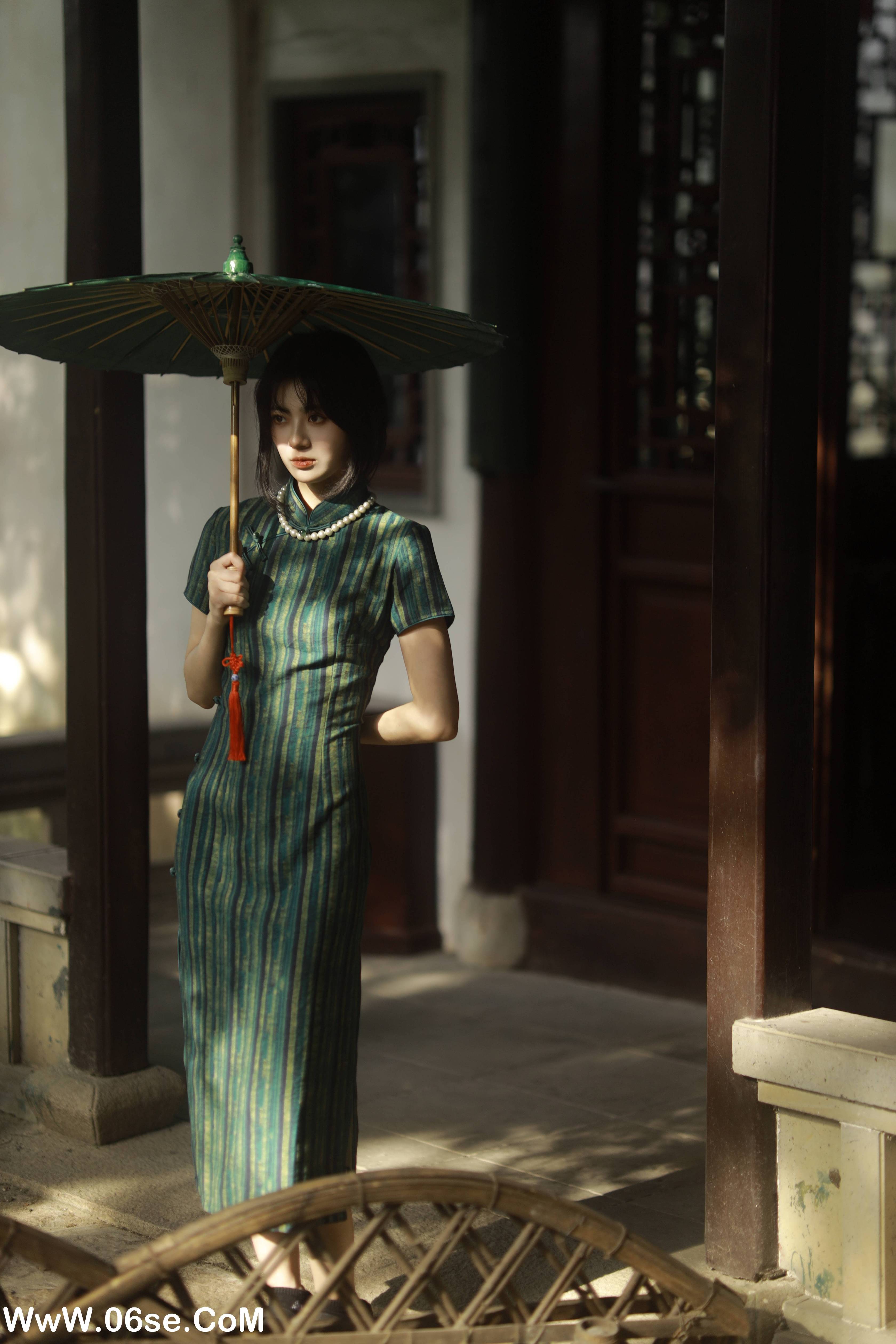 图片[6]-[YITUYU艺图语]2022.11.05 绿意旗袍 Elikaka[35+1P／357MB]-六色网