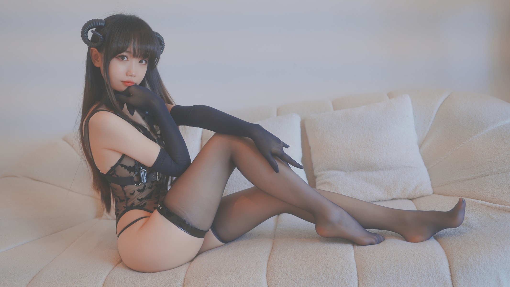 Cosplay 雪琪SAMA 小恶魔透视装 1