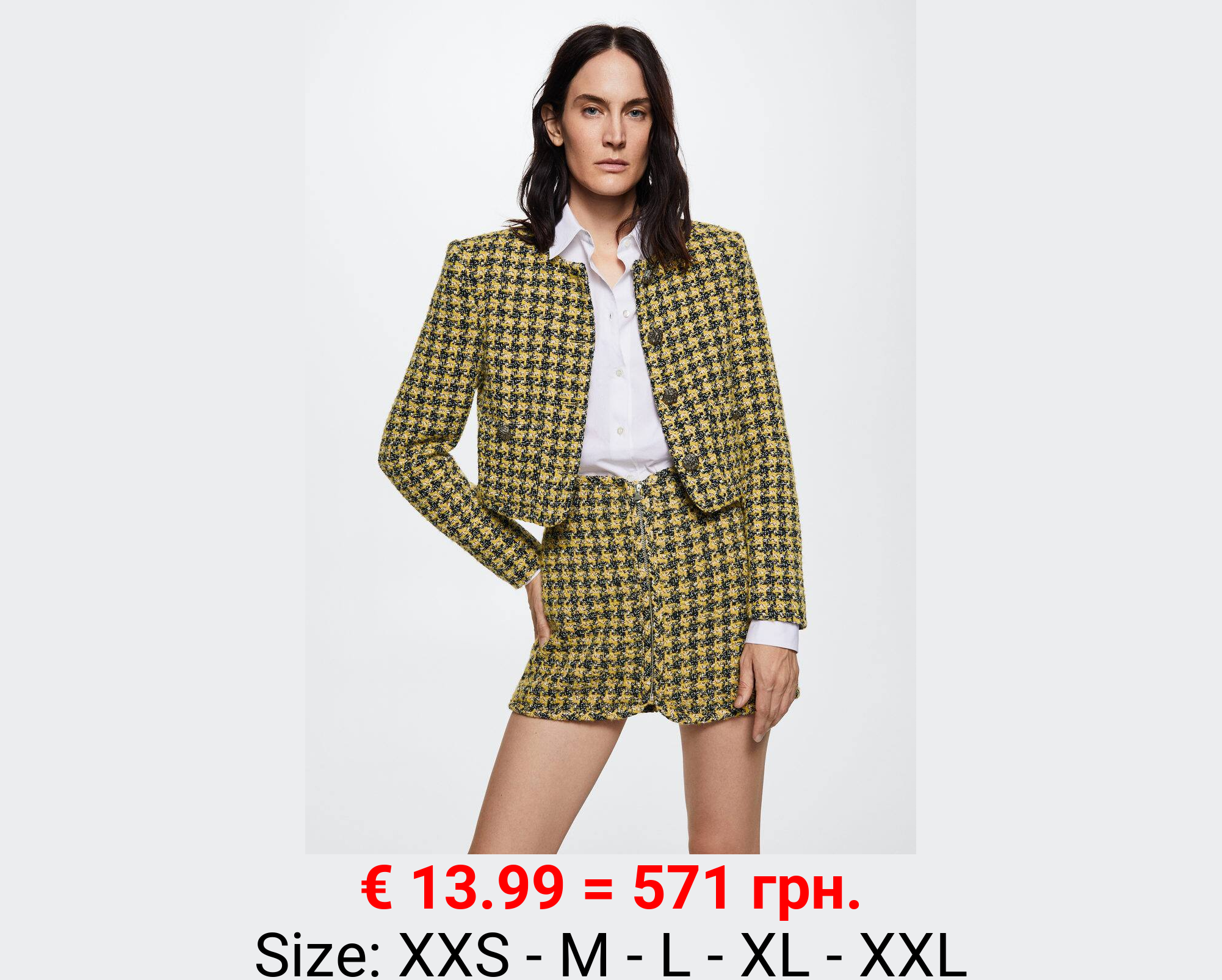 Falda tweed cremallera