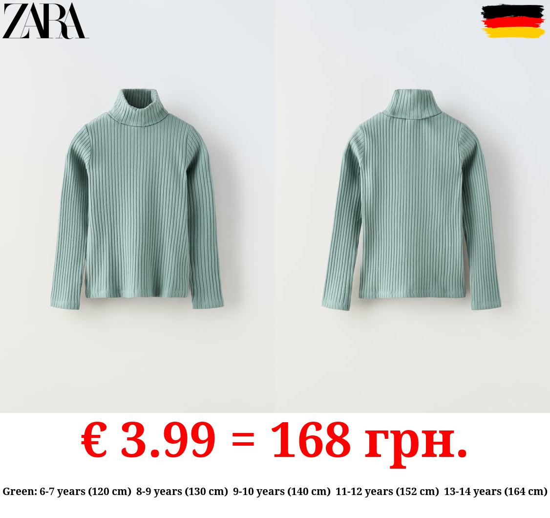 RIBBED TURTLENECK T-SHIRT