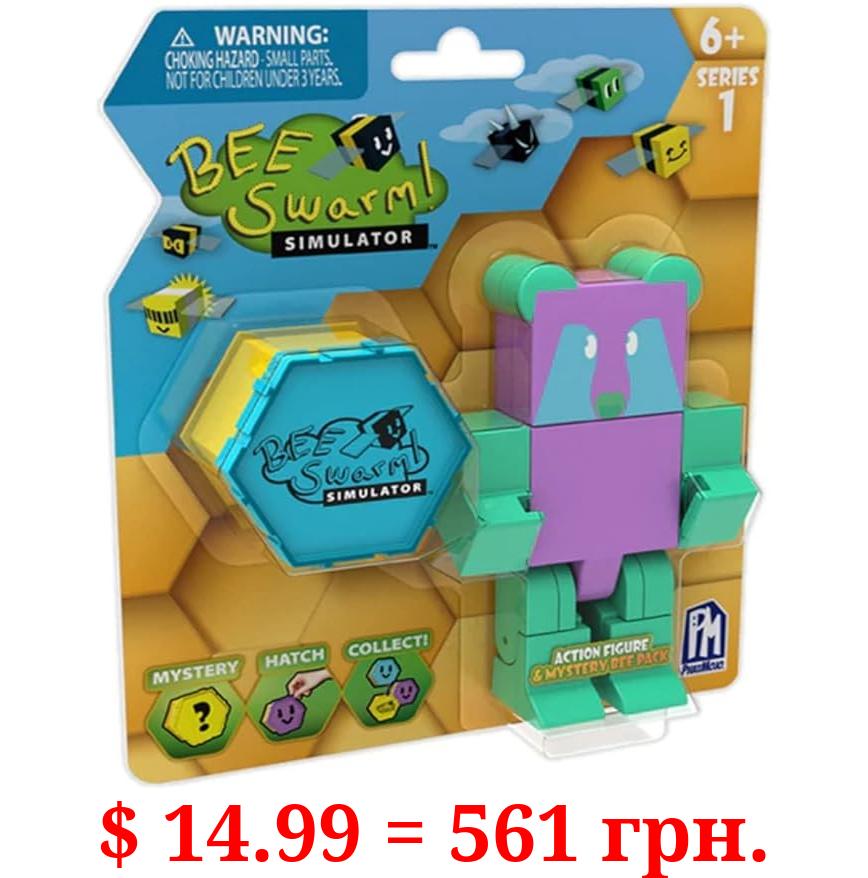 Bee Swarm Simulator – Gummy Bear Action Figure Pack w/Mystery Bee & Honeycomb Case (5” Articulated Figures & Bonus Items, Series 1)