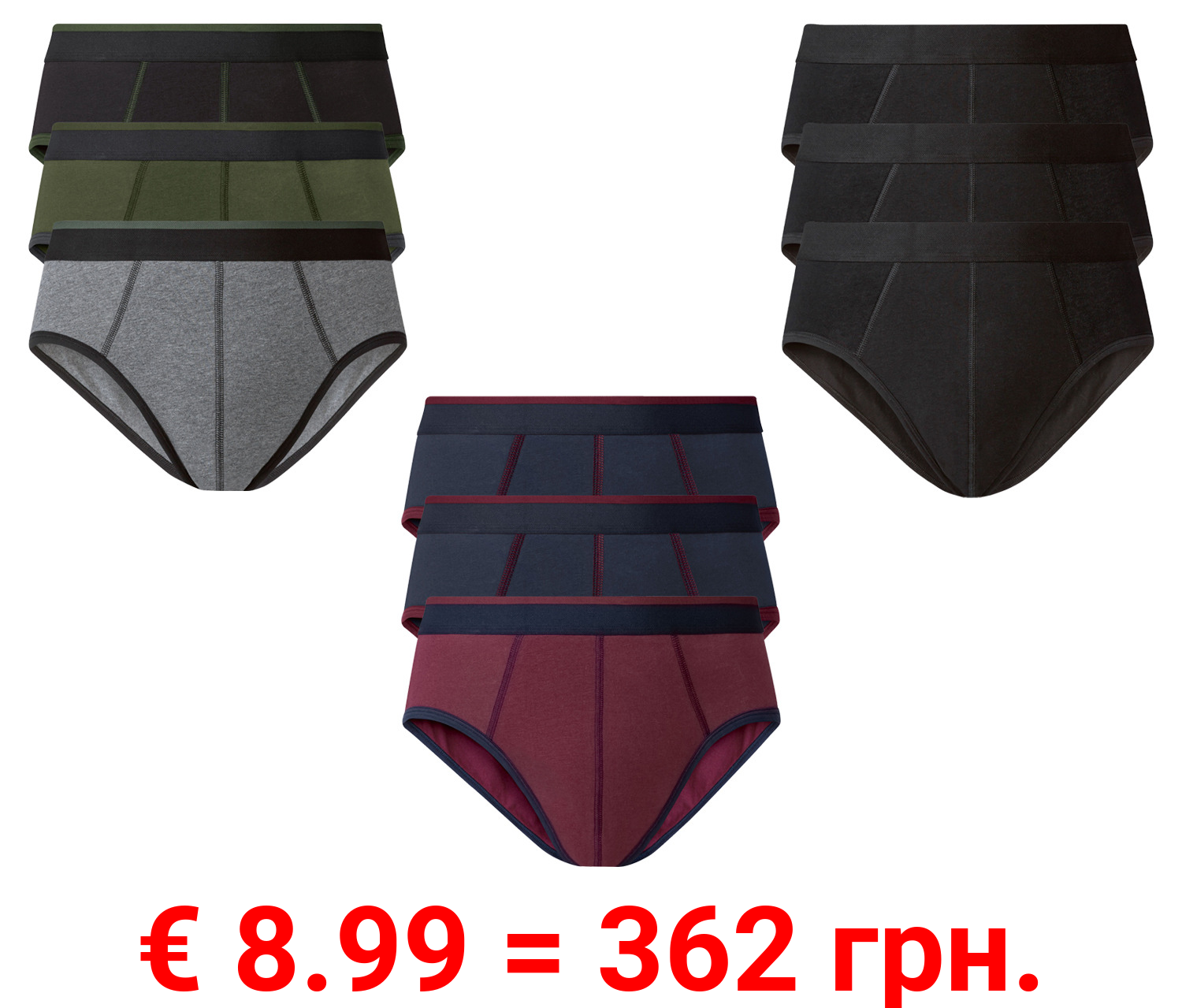 LIVERGY® Herren Slips mit Baumwolle, 3er Set