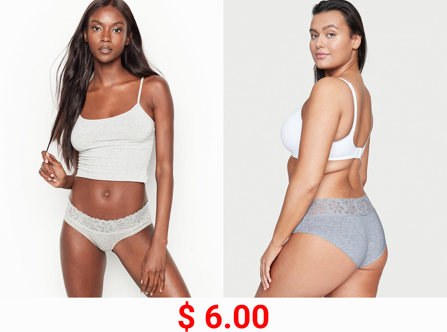 Lace Waist Cotton Hiphugger Panty