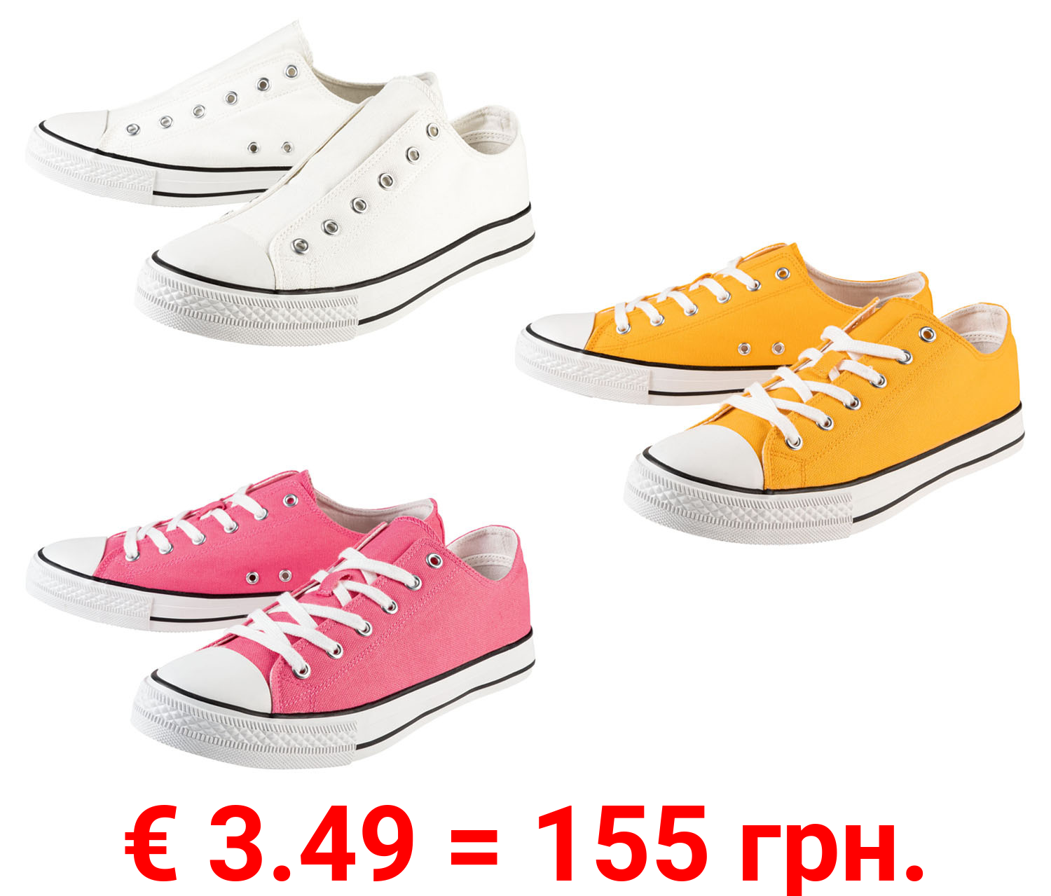 esmara® Damen Freizeitschuh Canvas, mit textiler Innenausstattung