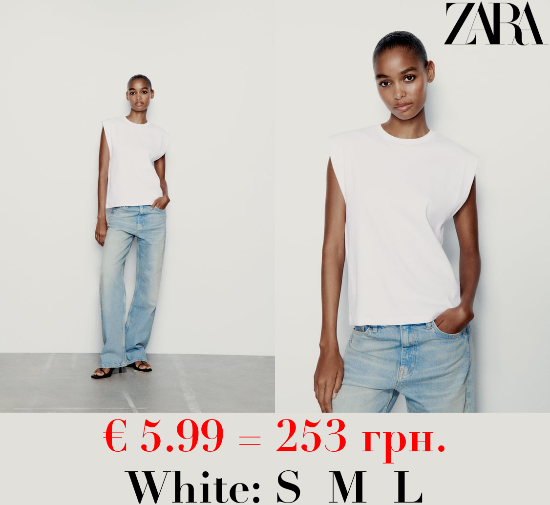 RIBBED DROP SLEEVE T-SHIRT