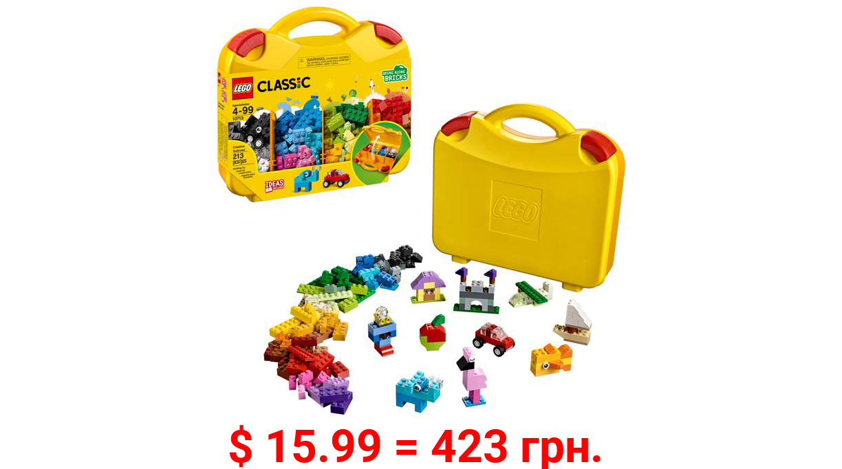 LEGO Classic Creative Suitcase 10713 Kids Building Toy Creative Learning Blocks Age 4+ Toy Storage (213 Pieces)