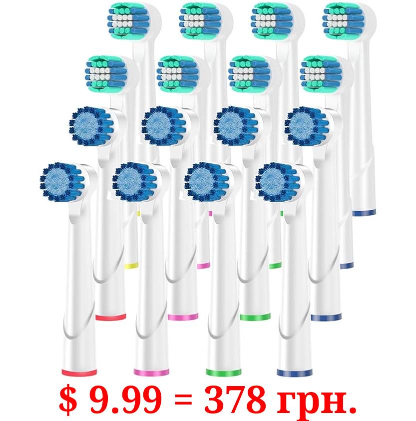KHBD Replacement Brush Heads for Oral B, Pack of 8 Precision Clean, 8 Sensitive Clean Gum Care, Electric Toothbrush Replacement Toothbrush Heads for Oral-b Vitality - 16 Pack