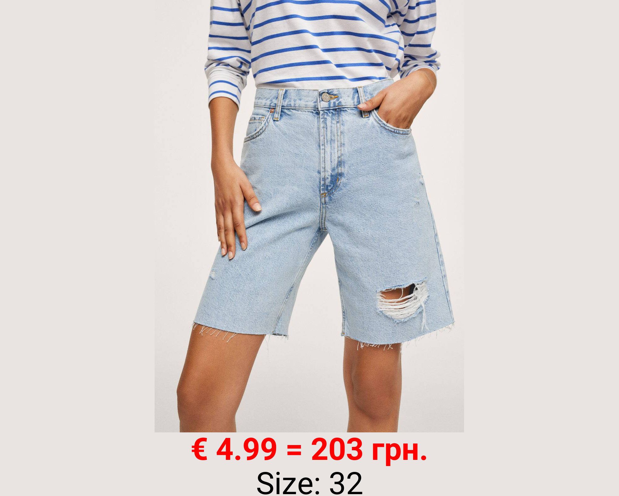 Bermudas vaqueras bajo deshilachado