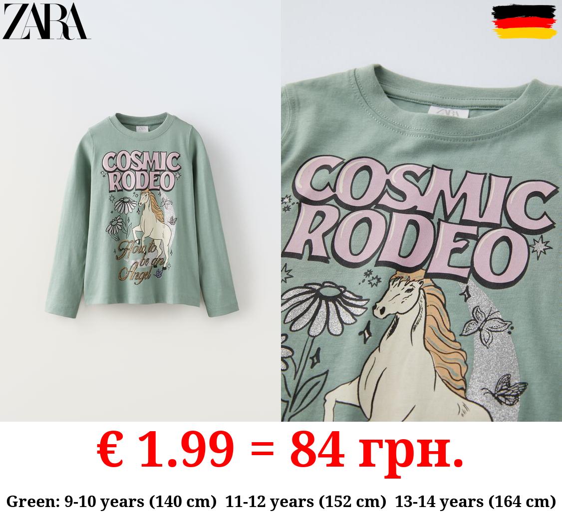 T-SHIRT WITH GLITTER PRINT