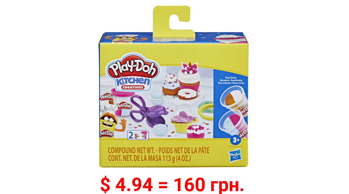 Play-Doh Kitchen Creations Lil’ Sweet Playset with 2 Dual-Color Play-Doh Compound Cans