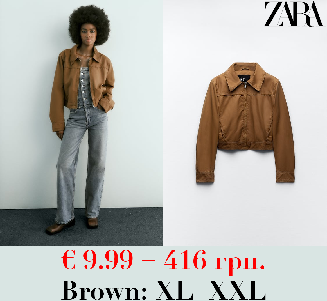 CROPPED COTTON WAXED JACKET