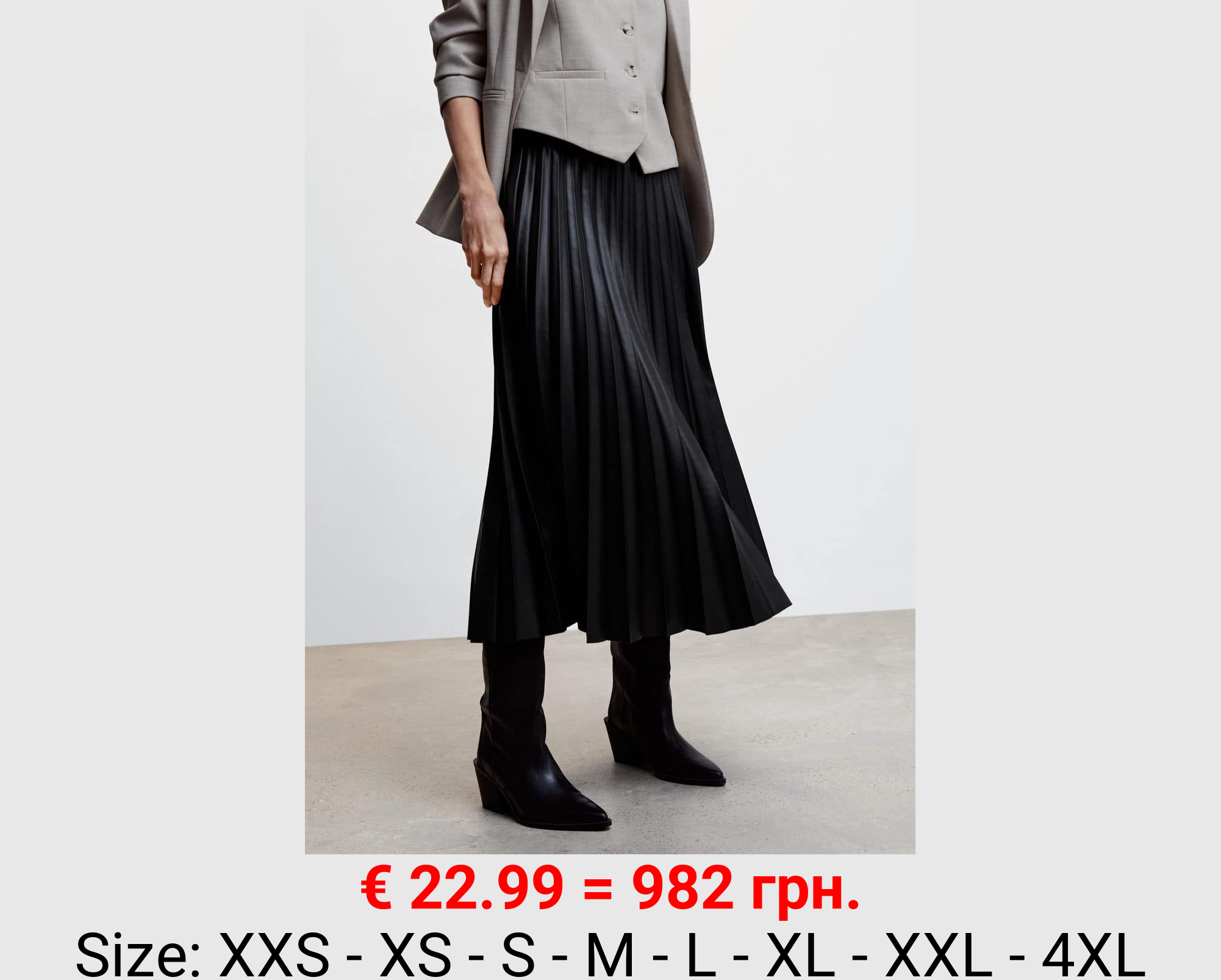 Falda plisada efecto piel