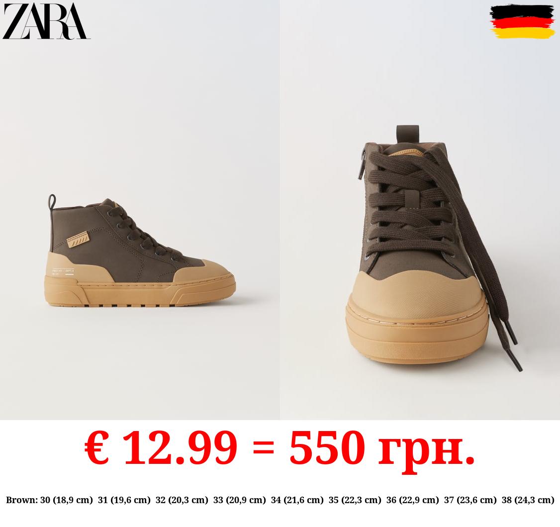 CONTRAST HIGH-TOP SNEAKERS