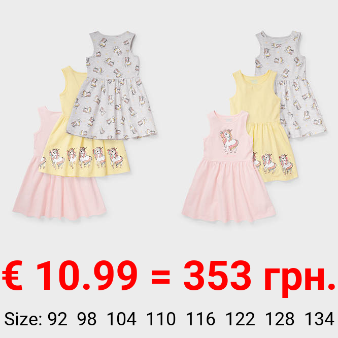 Multipack 3er - Einhorn - Kleid - Bio-Baumwolle