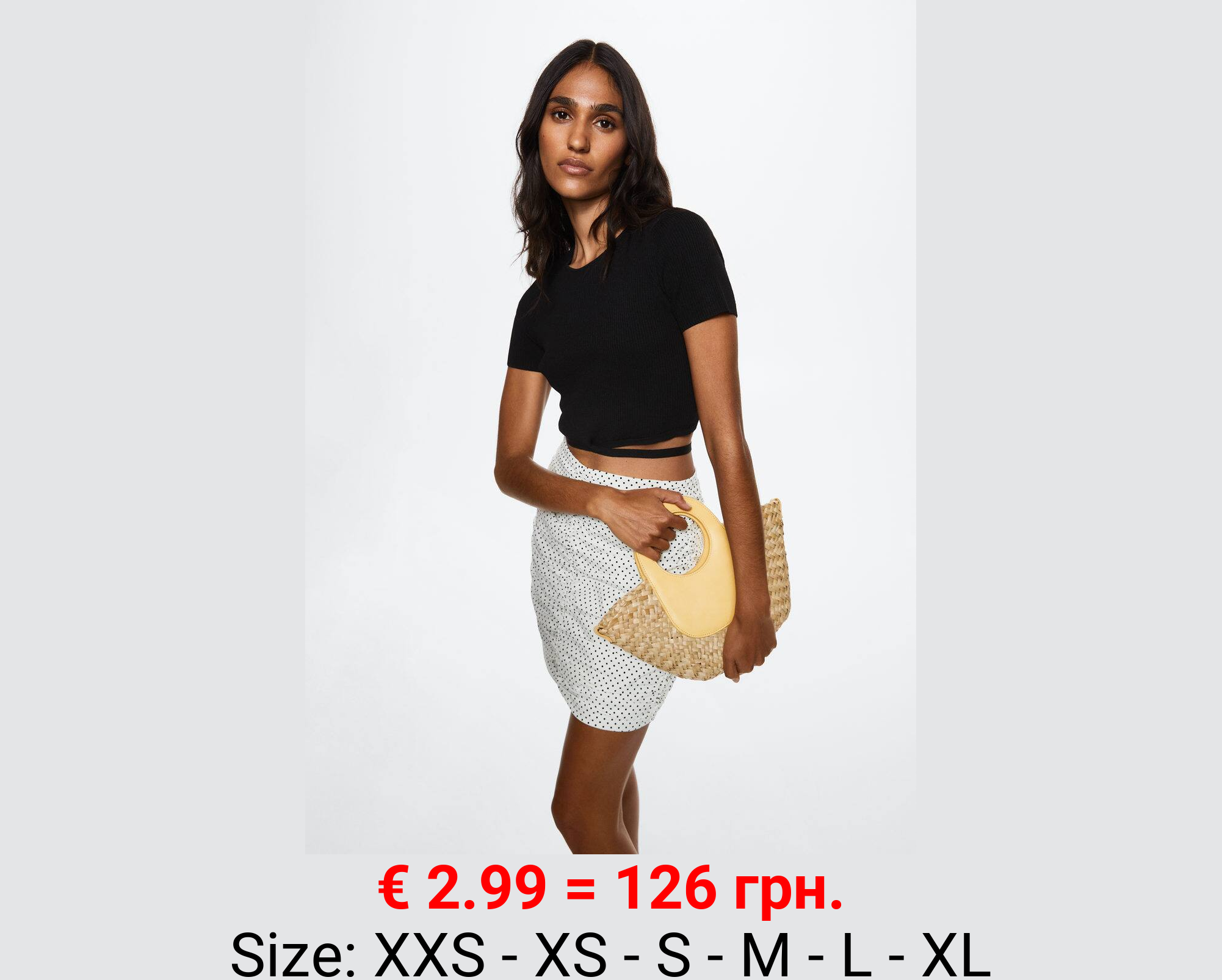 Falda estampada fruncida