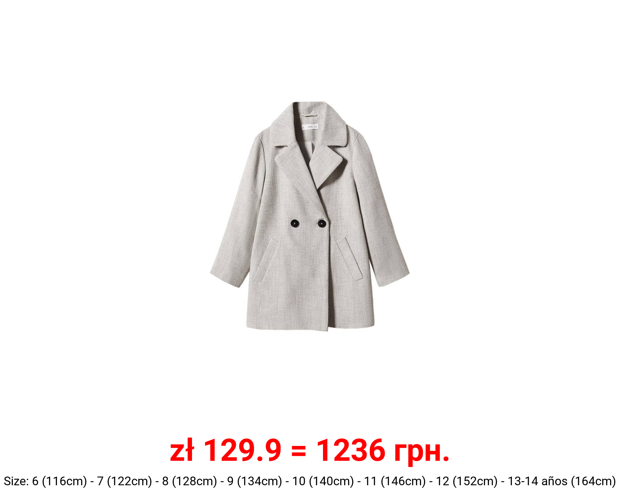 Abrigo doble botonadura