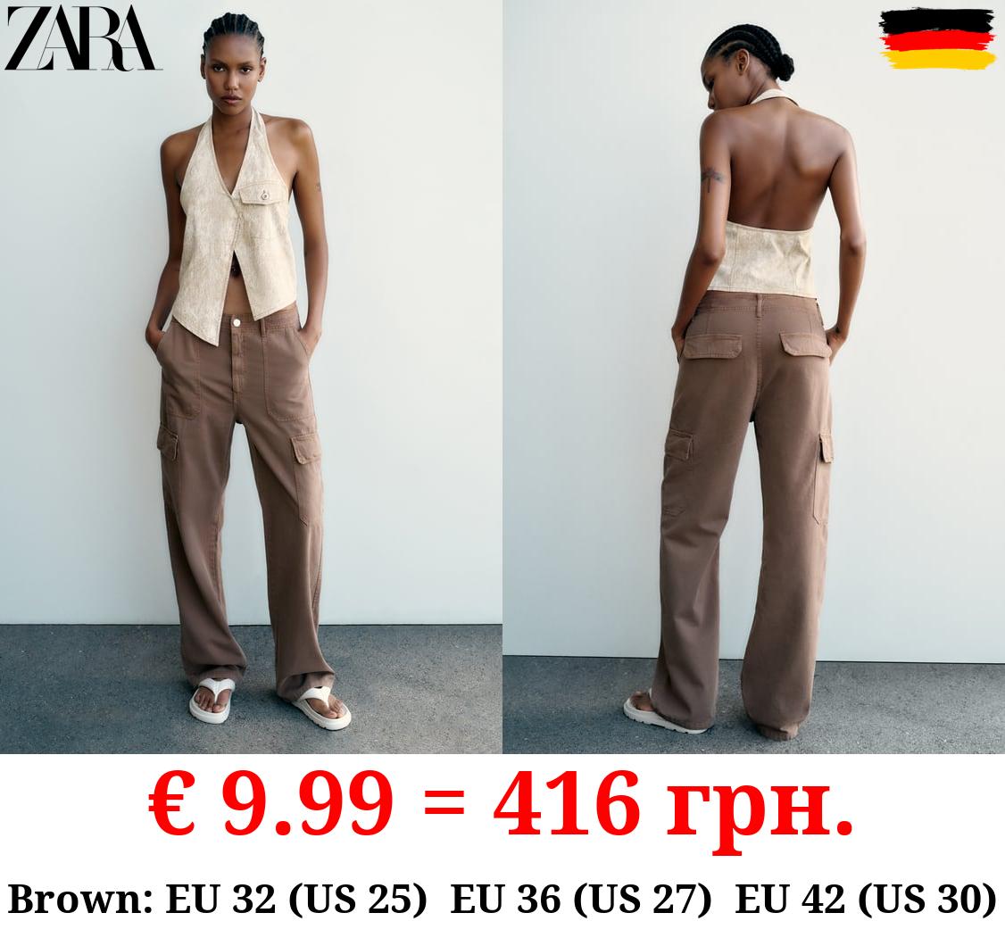 HIGH-RISE STRAIGHT-FIT TRF CARGO TROUSERS