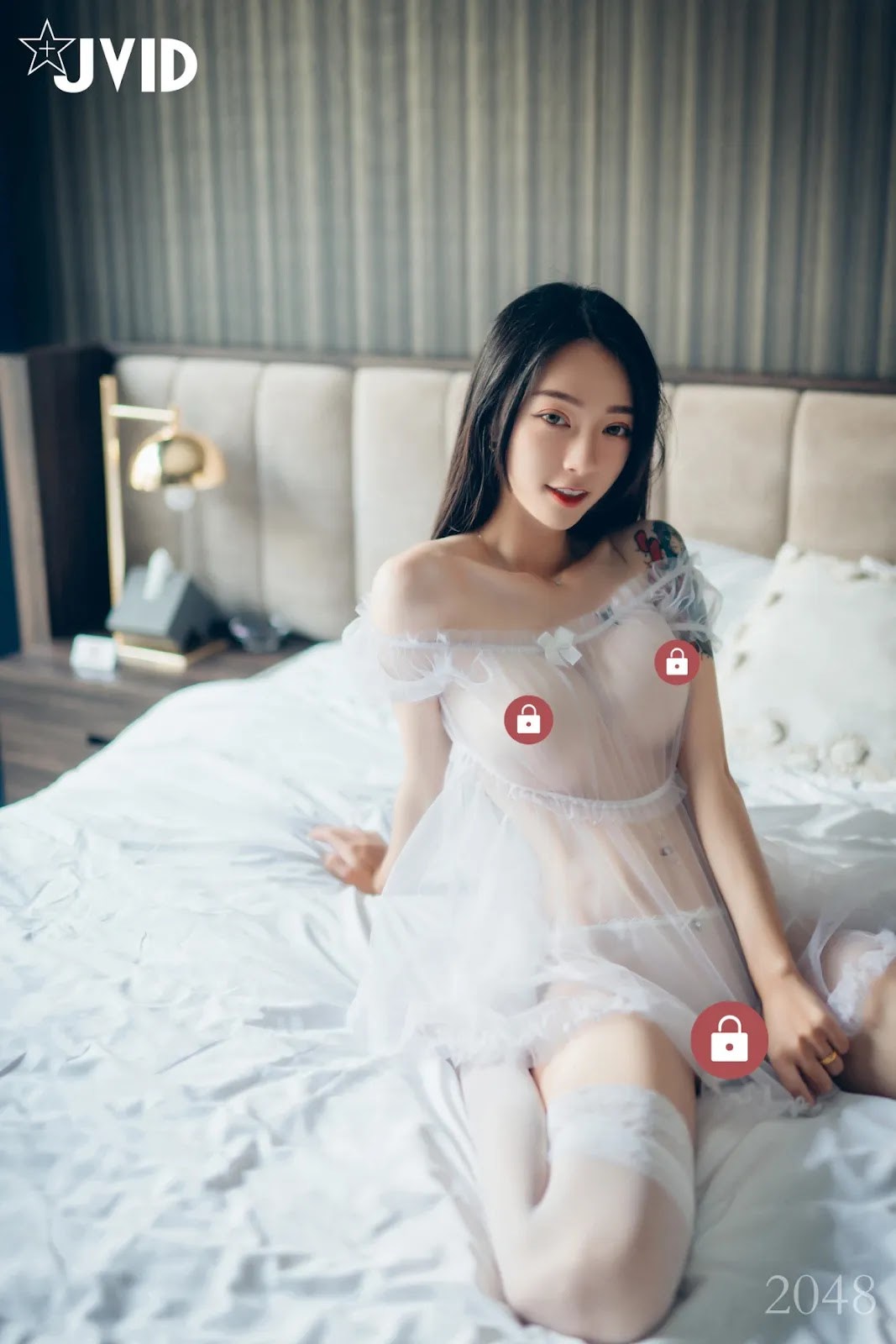 JVID精品 韩国女神飄飄 黑 超猛激凸遮不住 白 透透睡衣 不管怎樣的飄飄都好正啊!! Vol.02 31