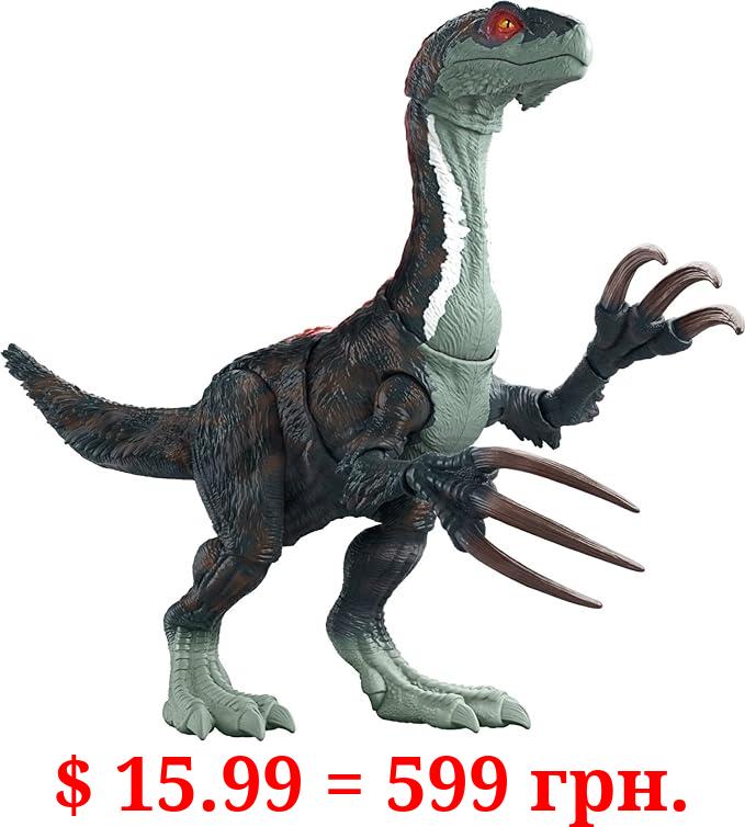 Mattel Jurassic World Toys Dominion Sound Slashin Therizinosaurus Dinosaur Action Figure Toy with Attack Feature and Sounds