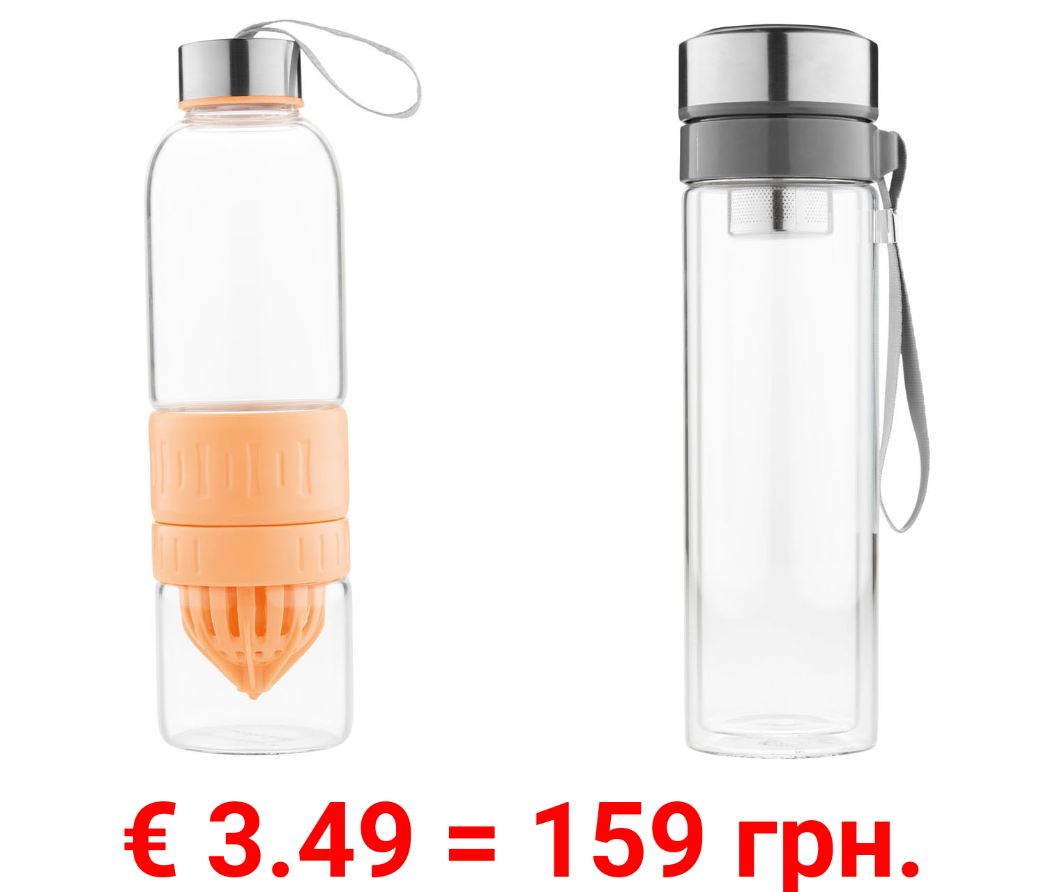 ERNESTO® Trinkflasche mit Zitruspresse/ Trinkflasche mit Infuser