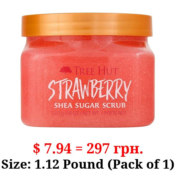 Tree Hut Strawberry Shea Sugar Exfoliating & Hydrating Body Scrub, 18 oz
