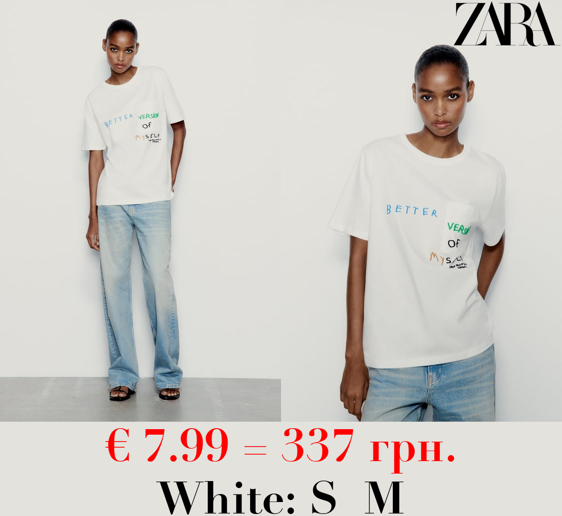 T-SHIRT WITH EMBROIDERED POCKET