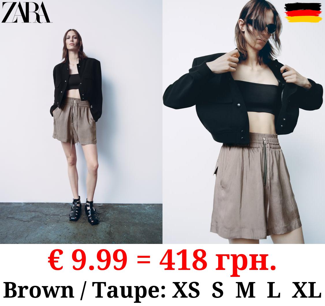 FLOWING BERMUDA SHORTS WITH DOUBLE WAISTBAND