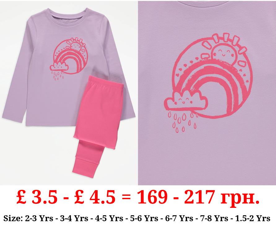Lilac Rainbow Long Sleeve Pyjamas