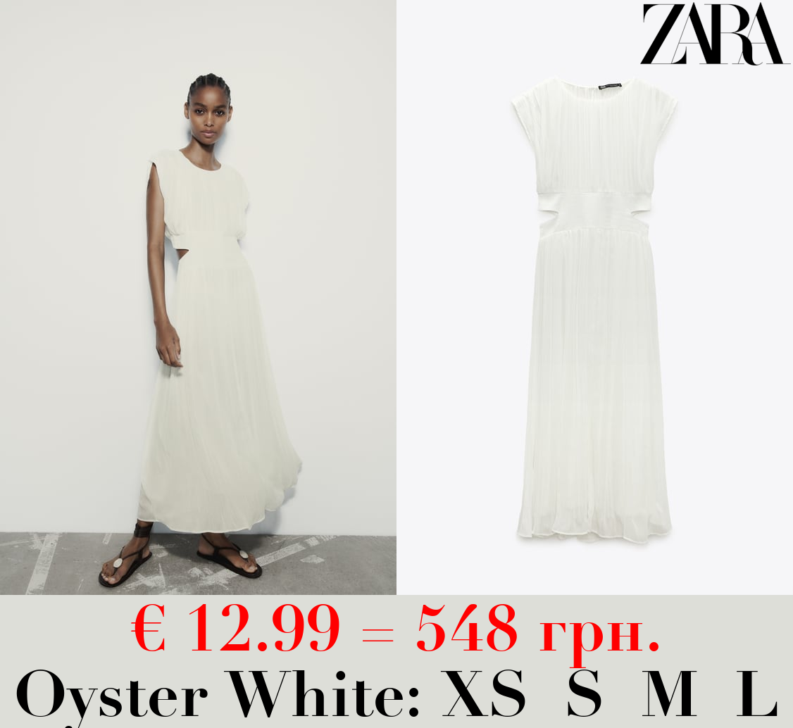 PLEATED MIDI DRESS WITH CUT-OUT DETAIL