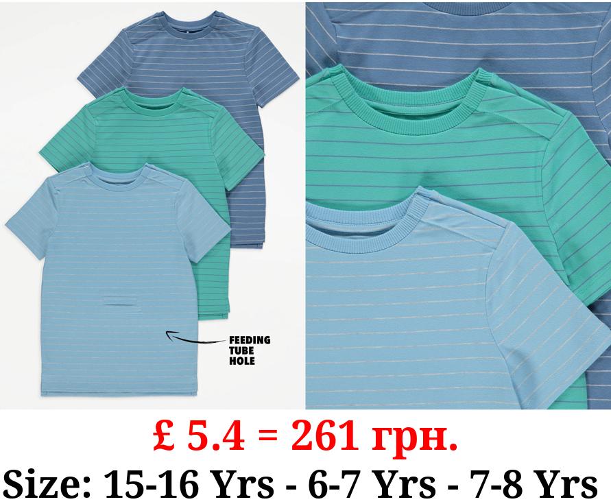 Easy On Adaptive Striped T-Shirts 3 Pack