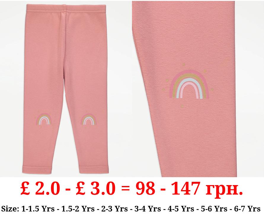 Pink Rainbow Fleece Lined Leggings