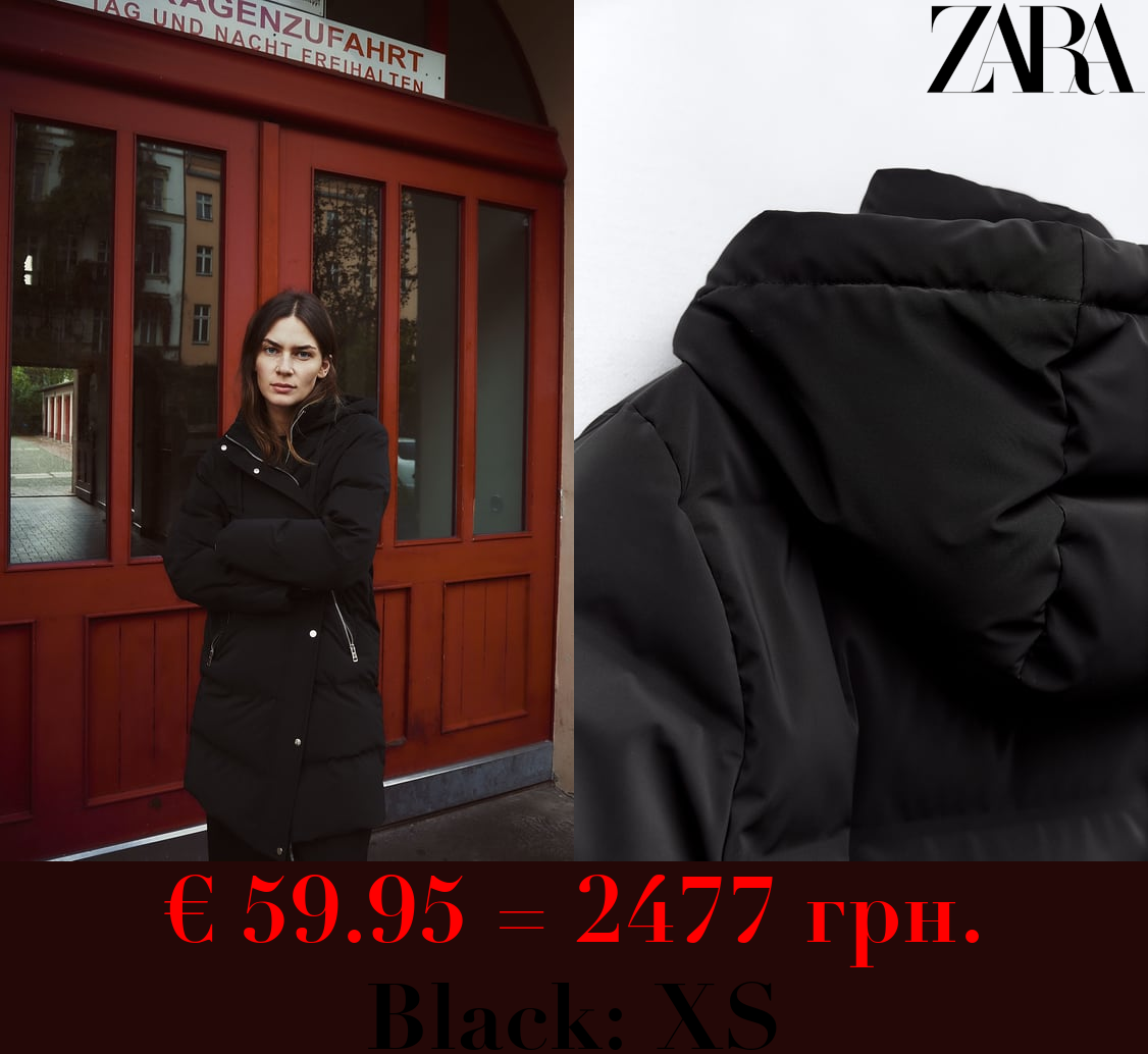 HOODED PUFFER ANORAK WITH WIND PROTECTION