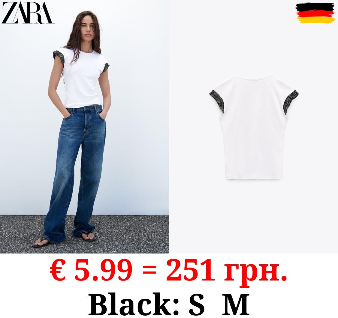 EMBELLISHED TRIM T-SHIRT