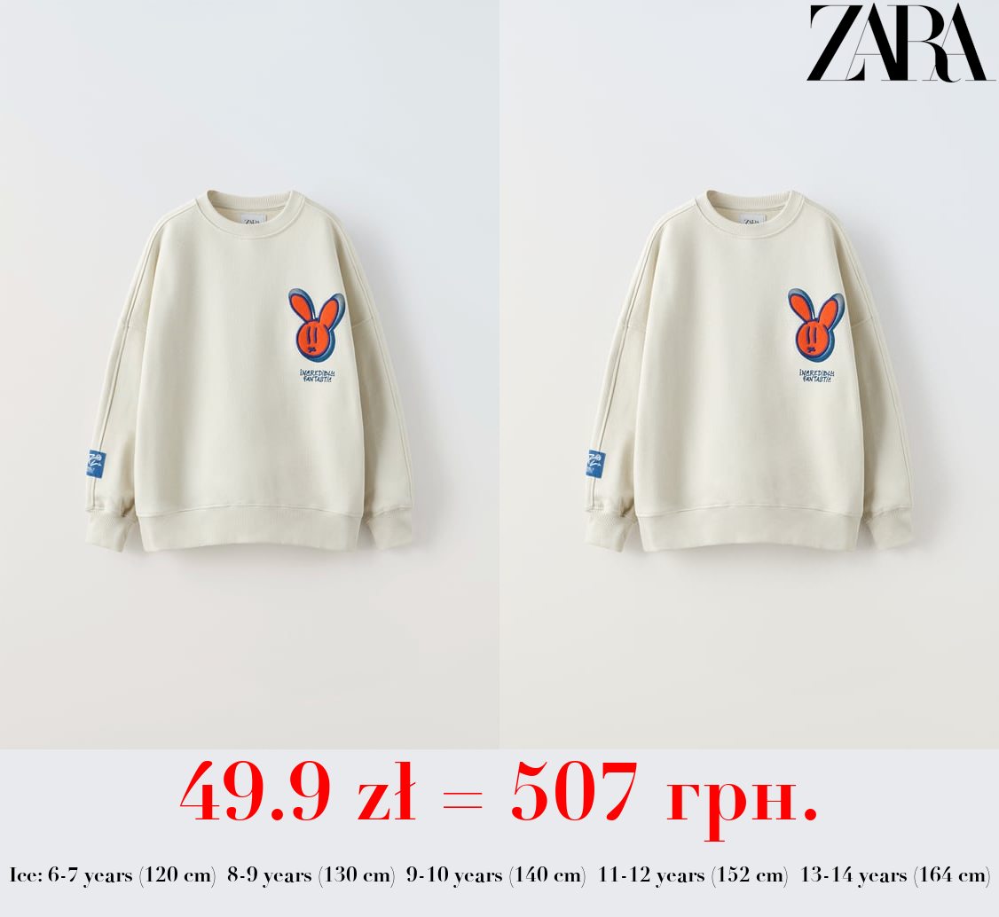 EMBROIDERED RABBIT SWEATSHIRT