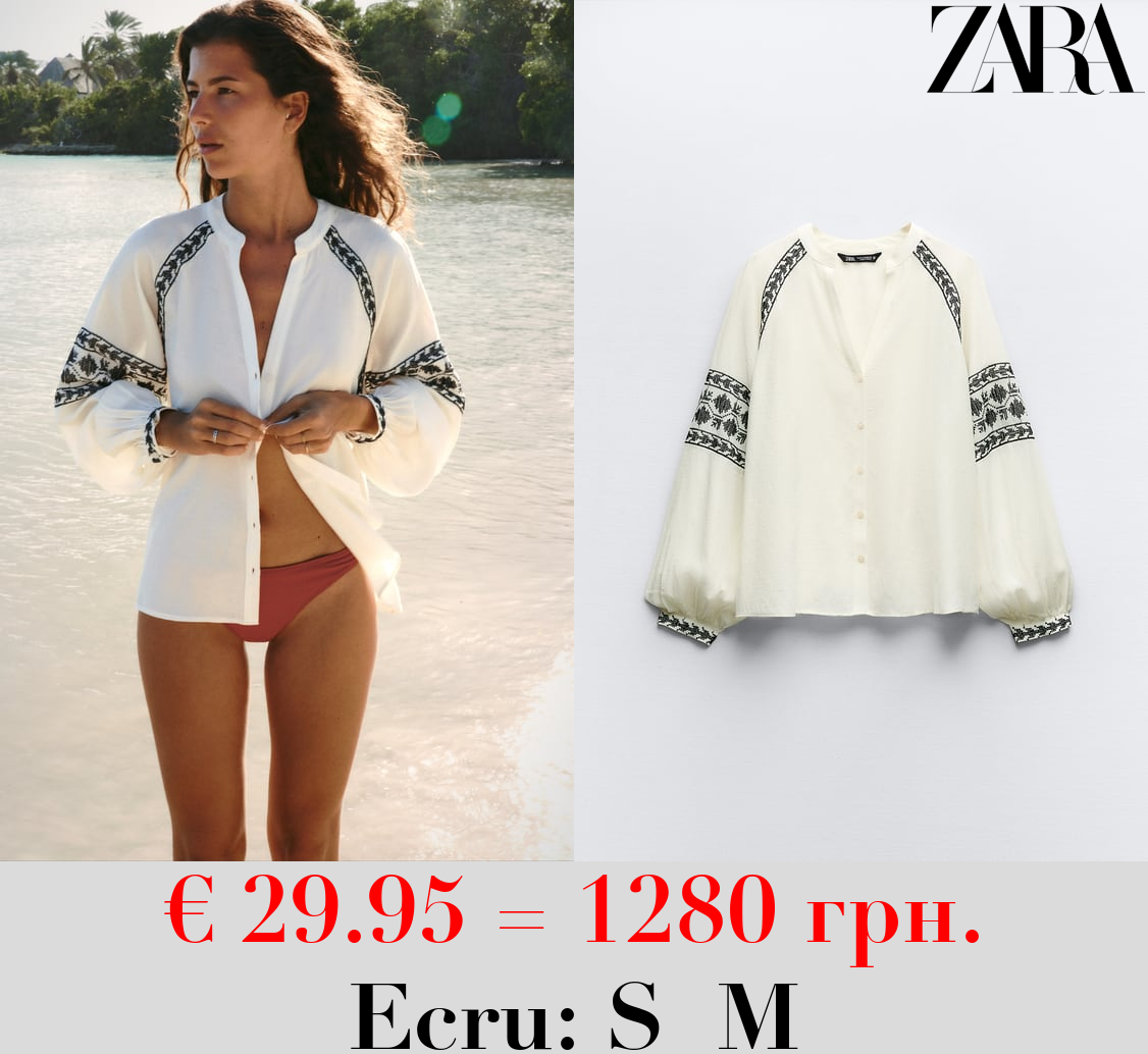 SHIRT WITH CONTRAST EMBROIDERY